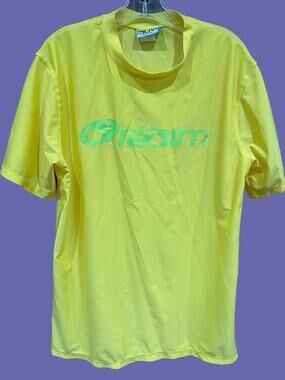 THE REALM Men's Graphic Print Swim Tee Beach Pool Ocean T-Shirt Yellow X-Large!
